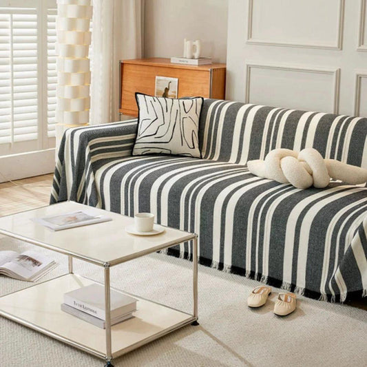 Classic Stripe Patterns Sofa Cover by Casa & Beyond