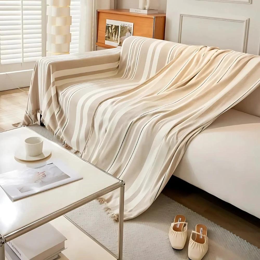 Classic Stripe Patterns Sofa Cover by Casa & Beyond