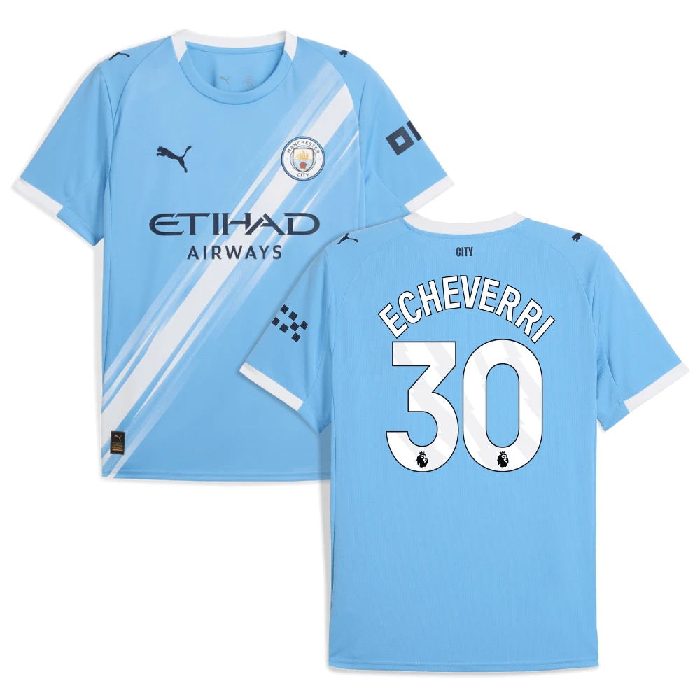 Claudio Echeverri 30 Manchester City 2025-26 Home Men Jersey – Sky Blue by Soccer Jersey