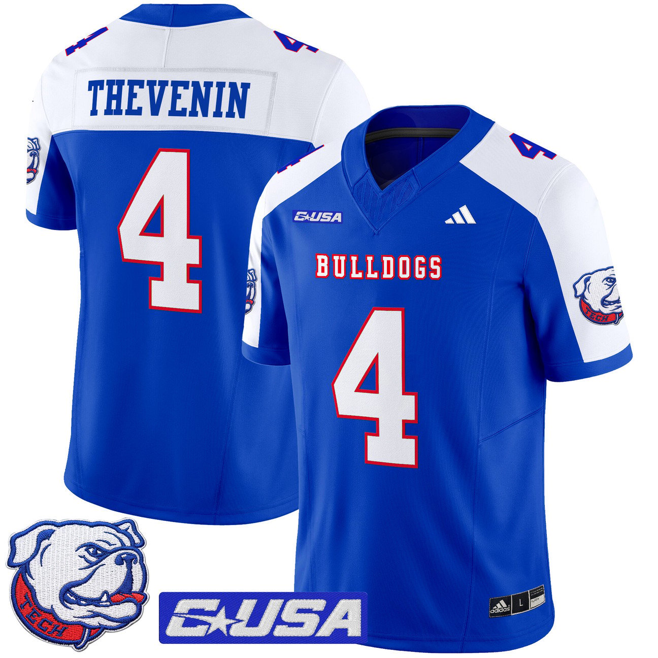 Clay Thevenin Jersey #4 Louisiana Tech Bulldogs 2025 Limited Stitched by My Store NCAA Football Jerseys