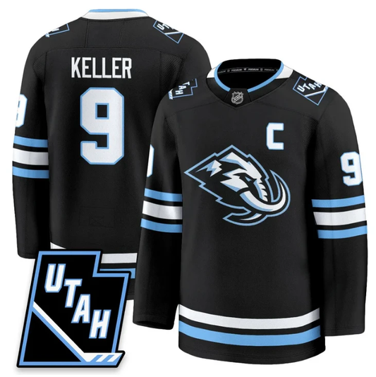 Clayton Keller Jersey #9 Utah Hockey Mammoth 2025 Limited All Stitched Black by Hockey David