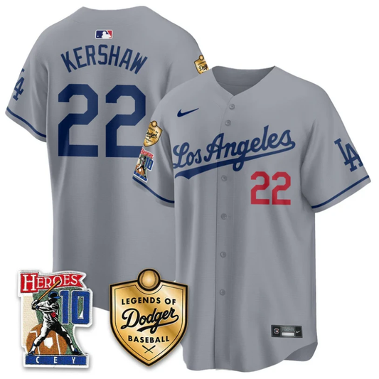 Clayton Kershaw Jersey #22 Dodgers Ron Cey Legends Of Dodgers Baseball Gray by My Store