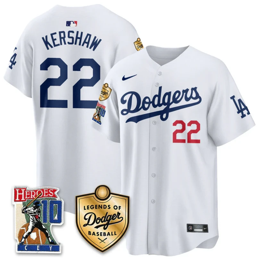 Clayton Kershaw Jersey #22 Dodgers Ron Cey Legends Of Dodgers Baseball White by My Store