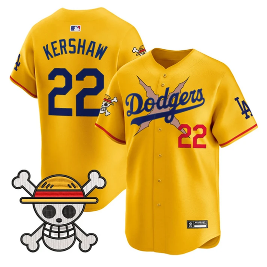 Clayton Kershaw Jersey #22 Los Angeles Dodgers One Piece 2025 Stitched Gold by My Store