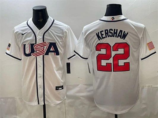 Clayton Kershaw Jersey #22 USA Baseball 2026 World Baseball Classic Stitched White by My Store