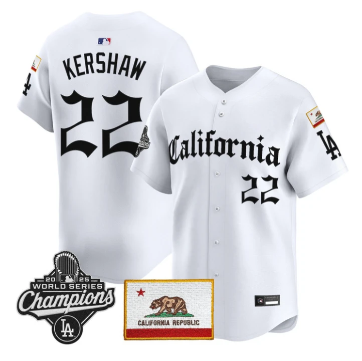 Clayton Kershaw Jersey #22 Dodgers California Gothic Edition Stitched by My Store