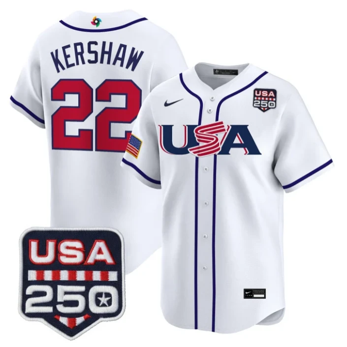 Clayton Kershaw Jersey #22 Team USA World Baseball Classic 250 USA 2026 Stitched by My Store