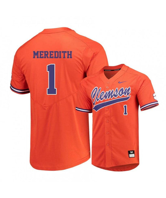 Clemson Tigers 1 Kier Meredith Orange Elite College Baseball Jersey by My Store