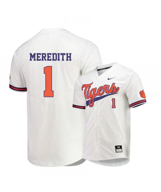 Clemson Tigers 1 Kier Meredith White Elite College Baseball Jersey by My Store