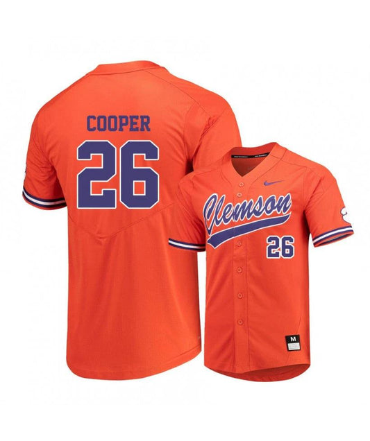 Clemson Tigers 26 Matt Cooper Orange Elite College Baseball Jersey by My Store