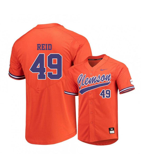 Clemson Tigers 49 Regan Reid Orange Elite College Baseball Jersey by My Store
