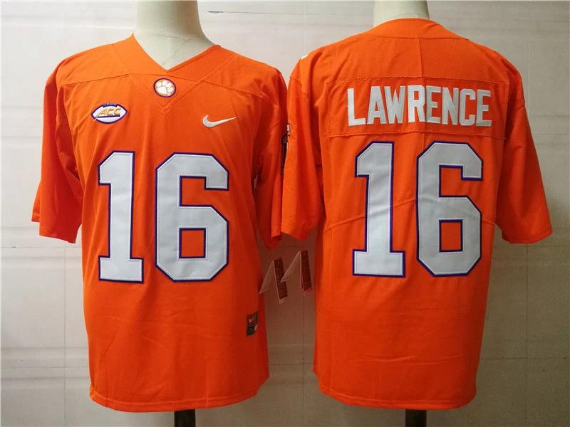 Clemson Tigers #16 Trevor Lawrence College Football Jersey Orange by My Store