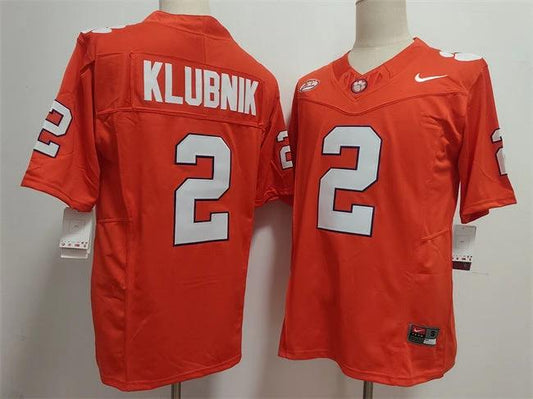 Clemson Tigers #2 Cade Klubnik Jersey F.U.S.E. Football Stitched by My Store NCAA Football Jerseys