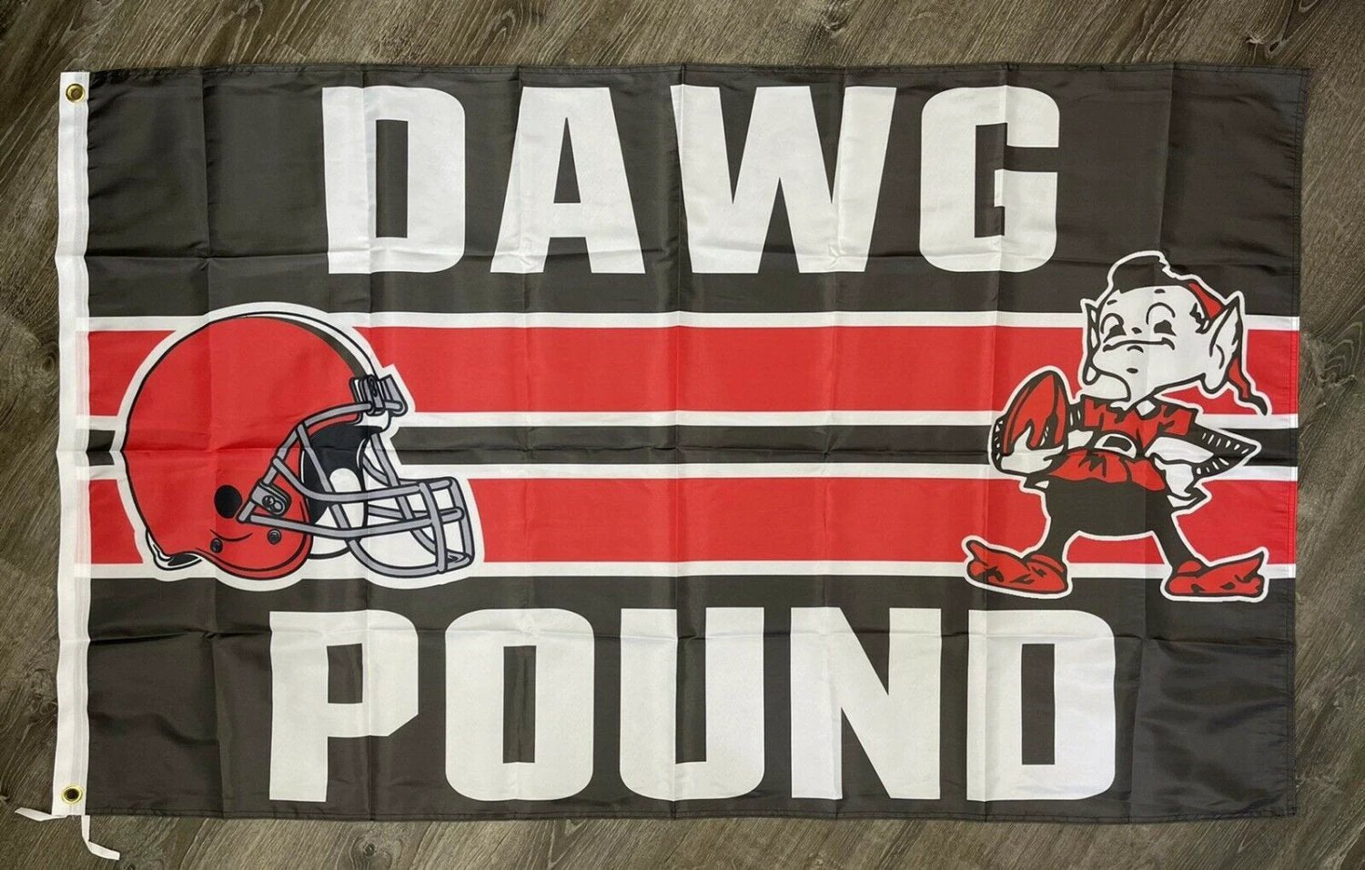 Cleveland Browns Dawg Pound Flag 3x5 ft Sports Brown Banner Man-Cave Garage Bar by flagsjustdoit