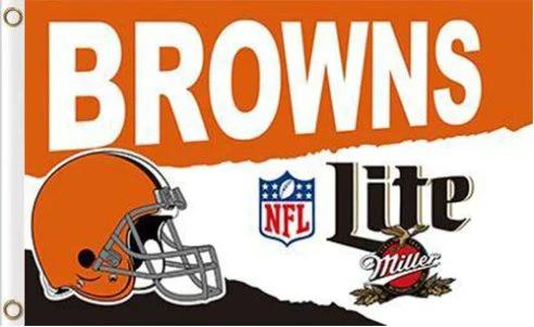 Cleveland Browns Lite Flag 3X5 Ft Polyester Banner USA 90x150cm by flagsjustdoit