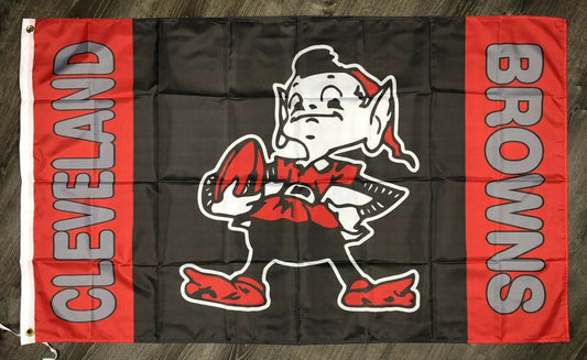 Cleveland Browns Retro Logo Flag 3x5 ft Sports Orange Banner Man-Cave Garage Bar by flagsjustdoit