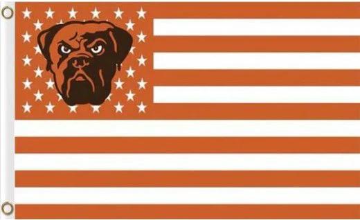 Cleveland Browns Star and Stripes Flag 3X5 Ft Polyester Banner USA 90x150cm by flagsjustdoit