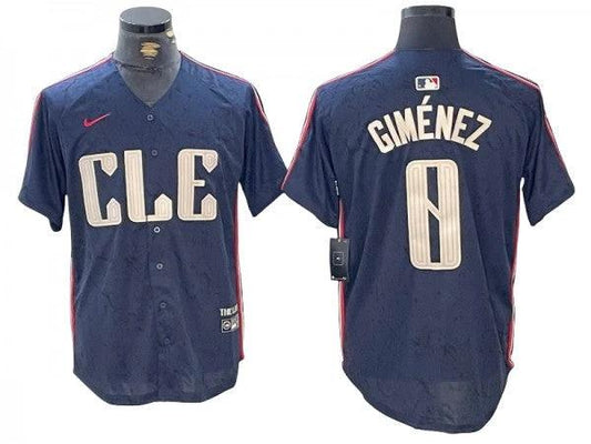 Cleveland Guardians #0 Andrés Giménez Navy 2024 City Connect Limited Jersey by My Store