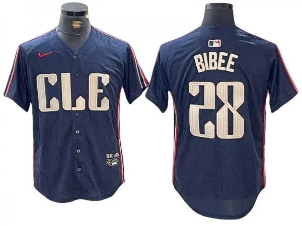 Cleveland Guardians #28 Tanner Bibee Navy 2024 City Connect Limited Jersey by My Store