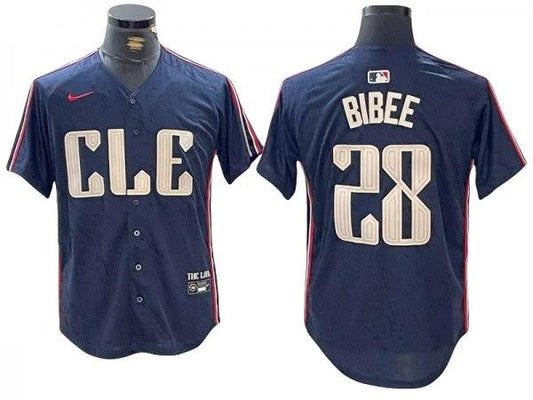 Cleveland Guardians #28 Tanner Bibee Navy 2024 City Connect Limited Jersey by My Store