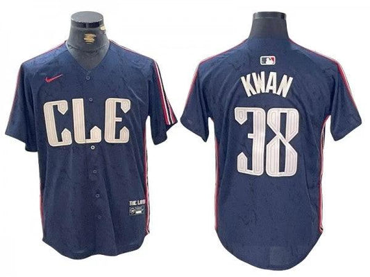 Cleveland Guardians #38 Steven Kwan Navy 2024 City Connect Limited Jersey by My Store