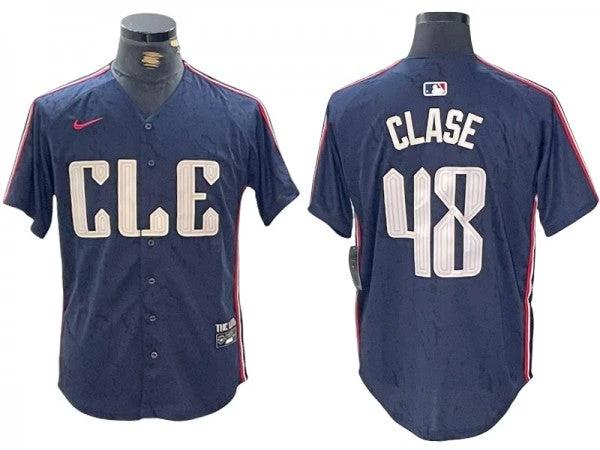 Cleveland Guardians #48 Emmanuel Clase Navy 2024 City Connect Limited Jersey by My Store