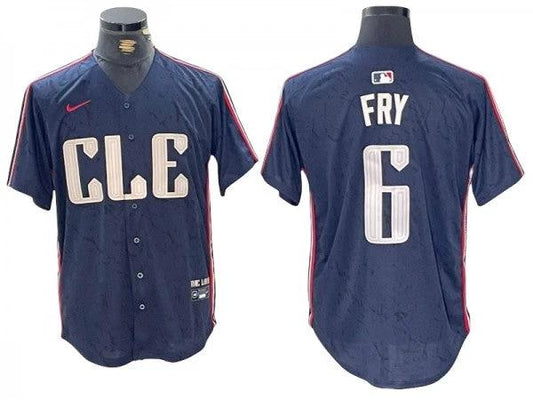 Cleveland Guardians #6 David Fry Navy 2024 City Connect Limited Jersey by My Store