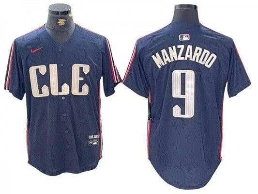 Cleveland Guardians #9 Kyle Manzardo Navy 2024 City Connect Limited Jersey by My Store