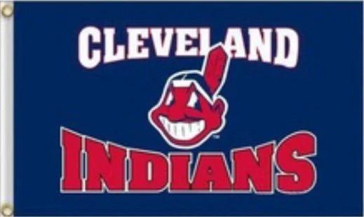 Cleveland Indians Banner flag 3X5Ft Banner USA Polyester with Brass Grommets by flagsjustdoit