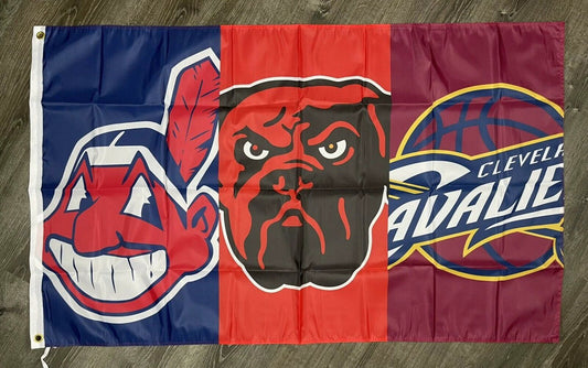 Cleveland Indians Browns Cavaliers Flag 3x5 Sports Banner Man-Cave Garage by flagsjustdoit