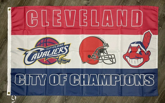 Cleveland Indians Browns Cavaliers Flag 3x5 ft Sports Banner Man-Cave Garage New by flagsjustdoit
