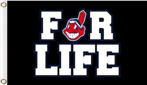 Cleveland Indians For Life flag 3X5Ft Banner USA Polyester with Brass Grommets by flagsjustdoit
