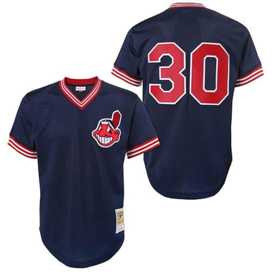 Cleveland Indians Joe Carter Navy Throwback Mesh Pullover Jersey by My Store