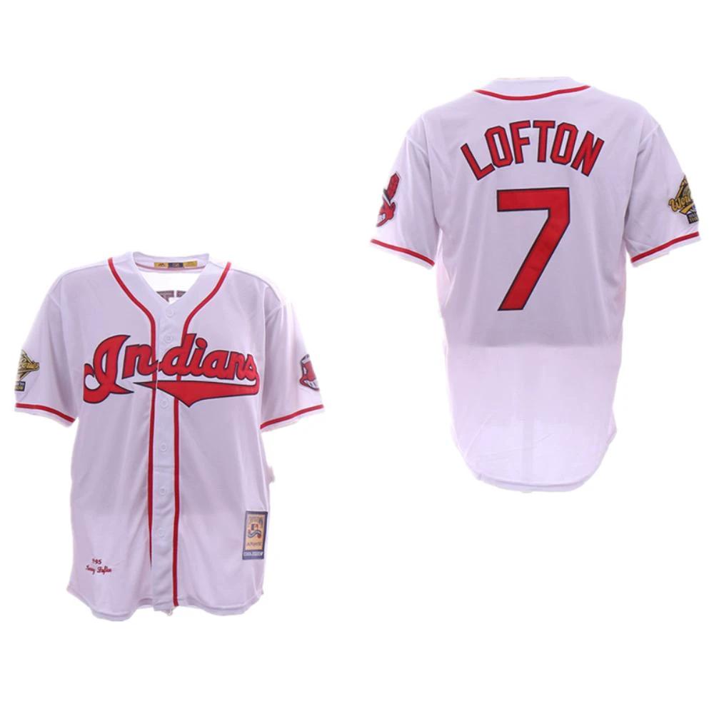 Cleveland Indians Kenny Lofton White Throwback Jersey by My Store
