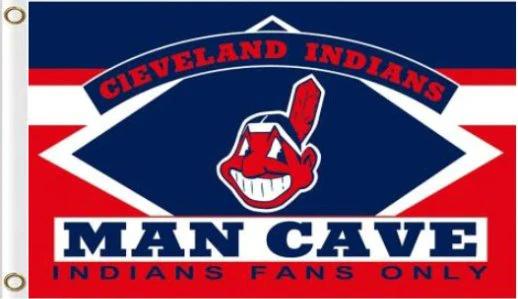 Cleveland Indians Man Cave flag 3X5Ft Banner USA Polyester with Brass Grommets by flagsjustdoit