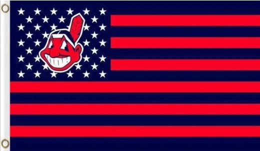 Cleveland Indians Red flag 3X5Ft Banner USA Polyester with Brass Grommets by flagsjustdoit