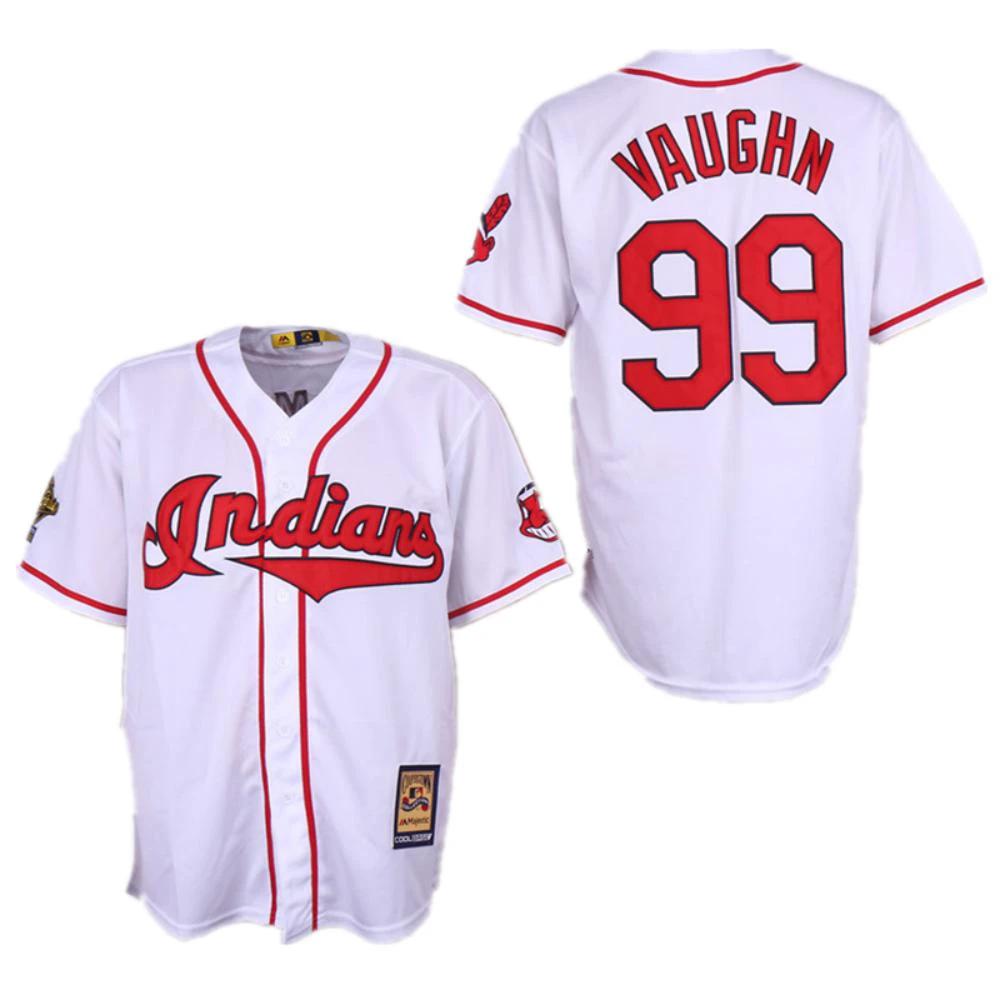 Cleveland Indians Ricky Vaughn White Throwback Jersey by My Store