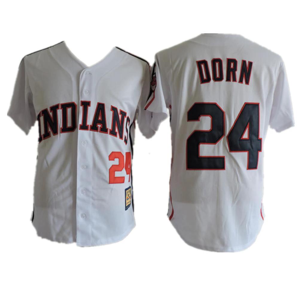 Cleveland Indians Roger Dorn White Throwback Jersey by My Store