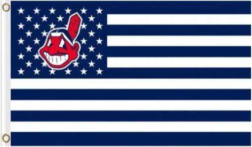 Cleveland Indians USA American flag 3X5Ft Banner USA Polyester with Brass Grommets by flagsjustdoit