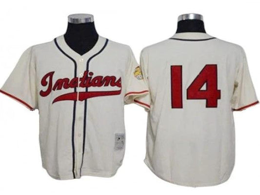 Cleveland Indians #14 Larry Doby Cream 1948 Throwback Jersey by My Store
