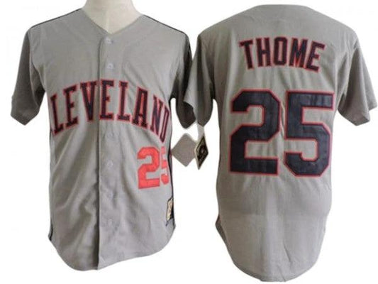 Cleveland Indians #25 25 Jim Thome Gray Cooperstown Collection Jersey by My Store