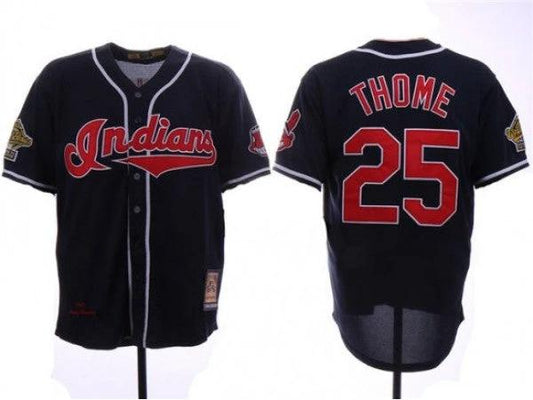 Cleveland Indians #25 Jim Thome Navy 1995 World Series Cooperstown Collection Cool Base Jersey by My Store