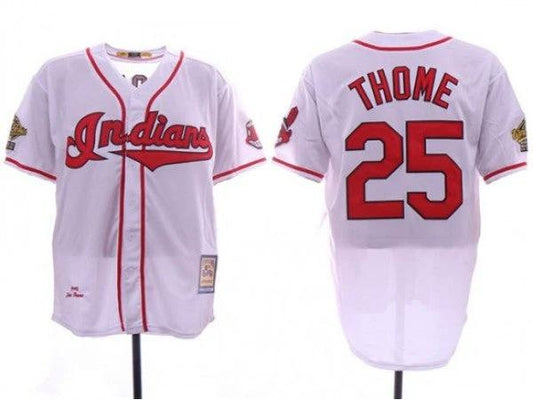 Cleveland Indians #25 Jim Thome White 1995 World Series Cooperstown Collection Cool Base Jersey by My Store