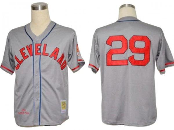 Cleveland Indians #29 Satchel Paige Gray 1948 Throwback Jersey by My Store