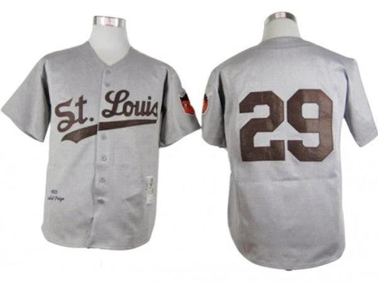 Cleveland Indians #29 Satchel Paige Gray 1953 Throwback Jersey by My Store