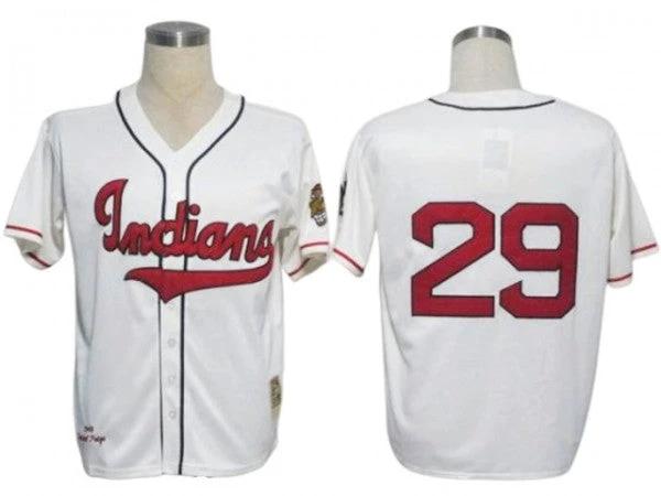 Cleveland Indians #29 Satchel Paige White Throwback Jersey by My Store