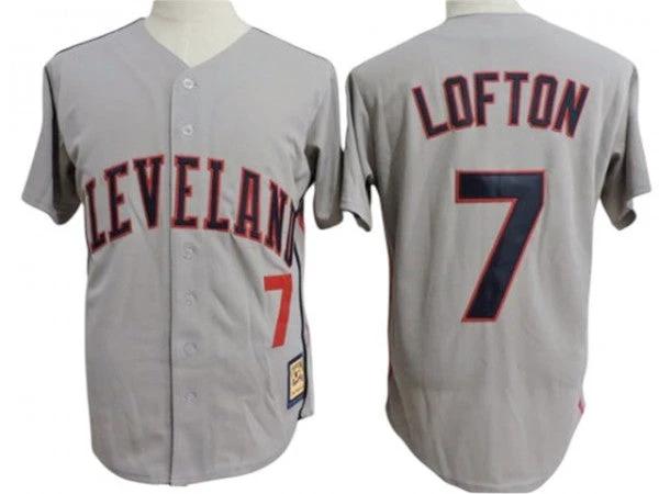 Cleveland Indians #7 Kenny Lofton Gray Cooperstown Collection Throwback Jersey by My Store