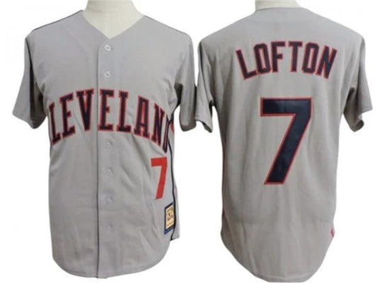 Cleveland Indians #7 Kenny Lofton Gray Cooperstown Collection Throwback Jersey by My Store