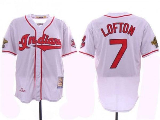 Cleveland Indians #7 Kenny Lofton White 1995 World Series Cooperstown Collection Cool Base Jersey by My Store