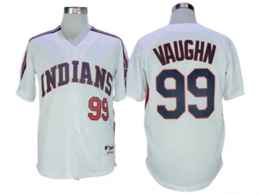 Cleveland Indians #99 Rick Vaughn White Throwback Jersey by My Store